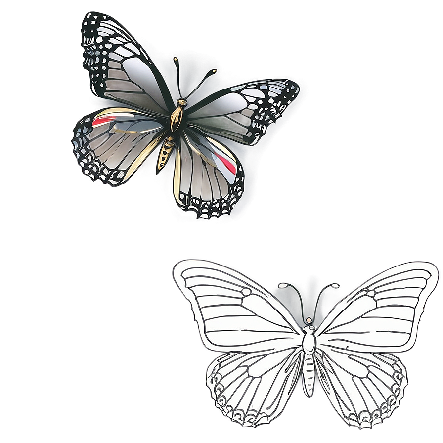 Butterfly Outline Sketch Png 1 PNG Image