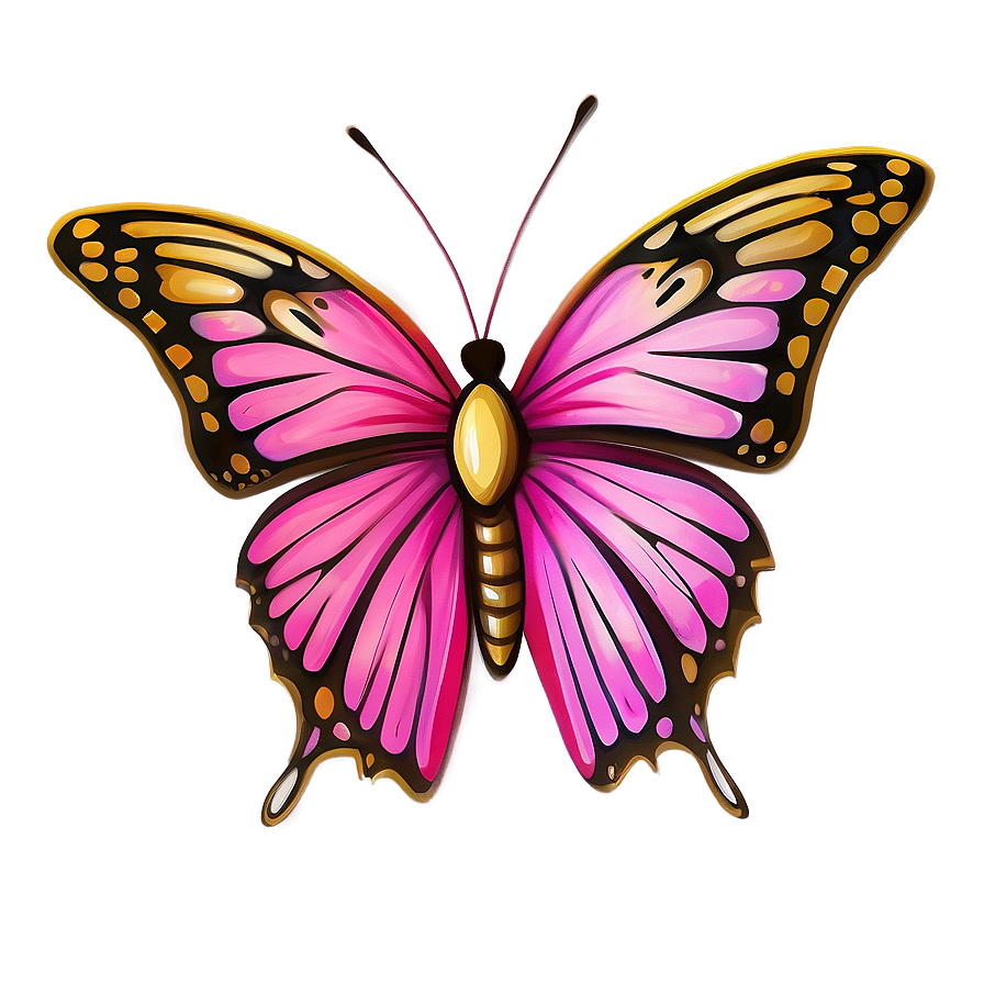 Butterfly Outline With Flowers Png Duq65 PNG Image