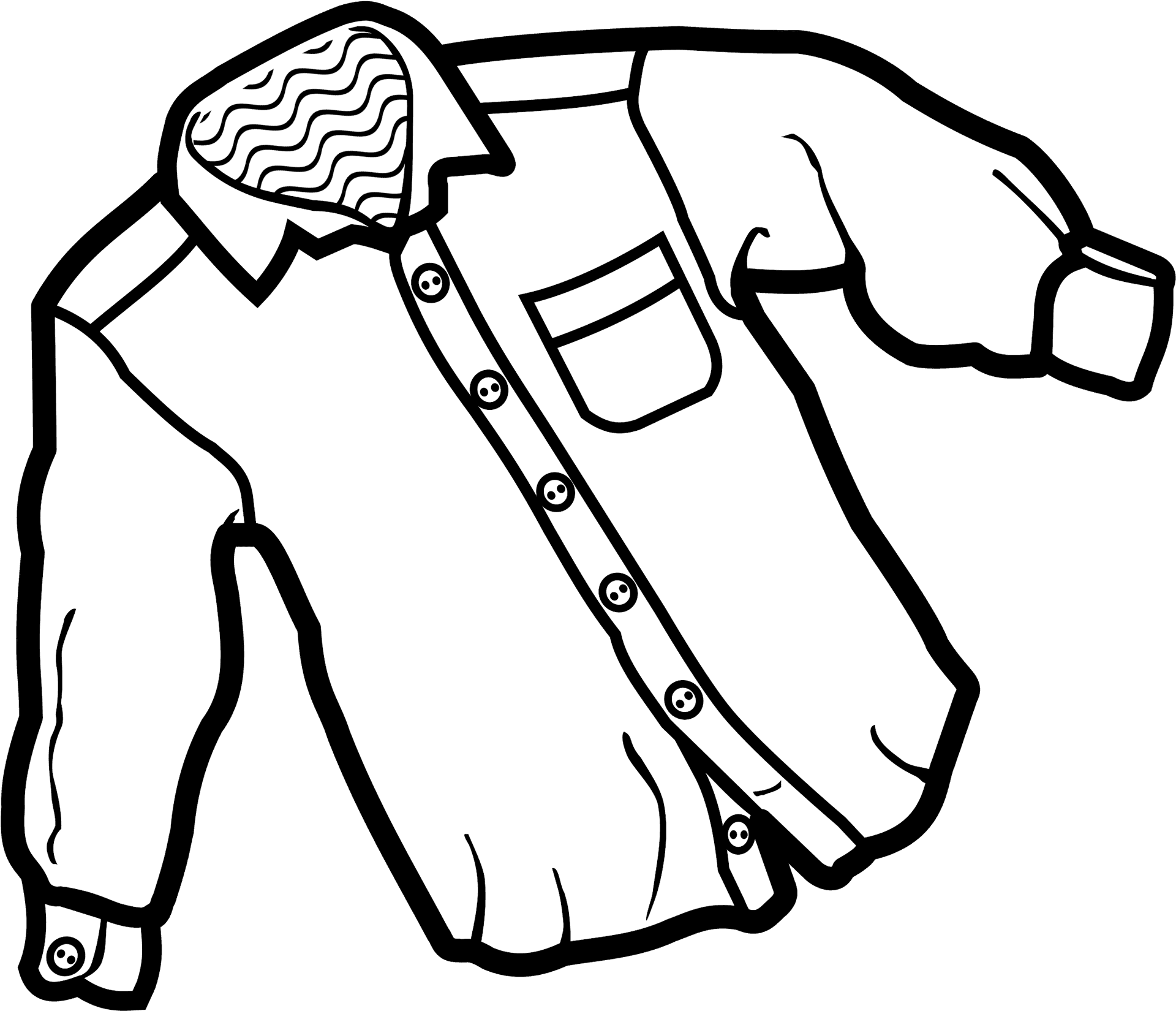 Buttoned White Shirt Illustration PNG Image