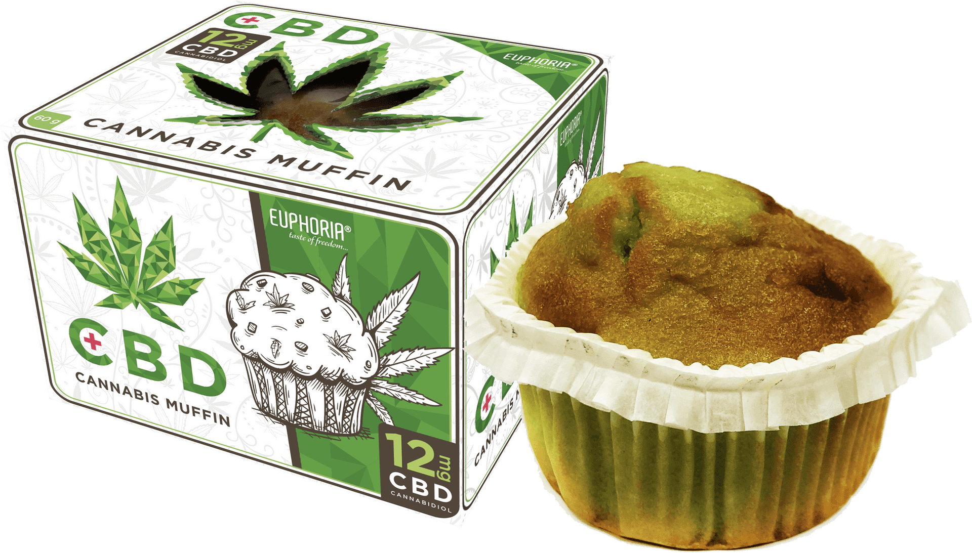 C B D Cannabis Muffin Packagingand Product PNG Image