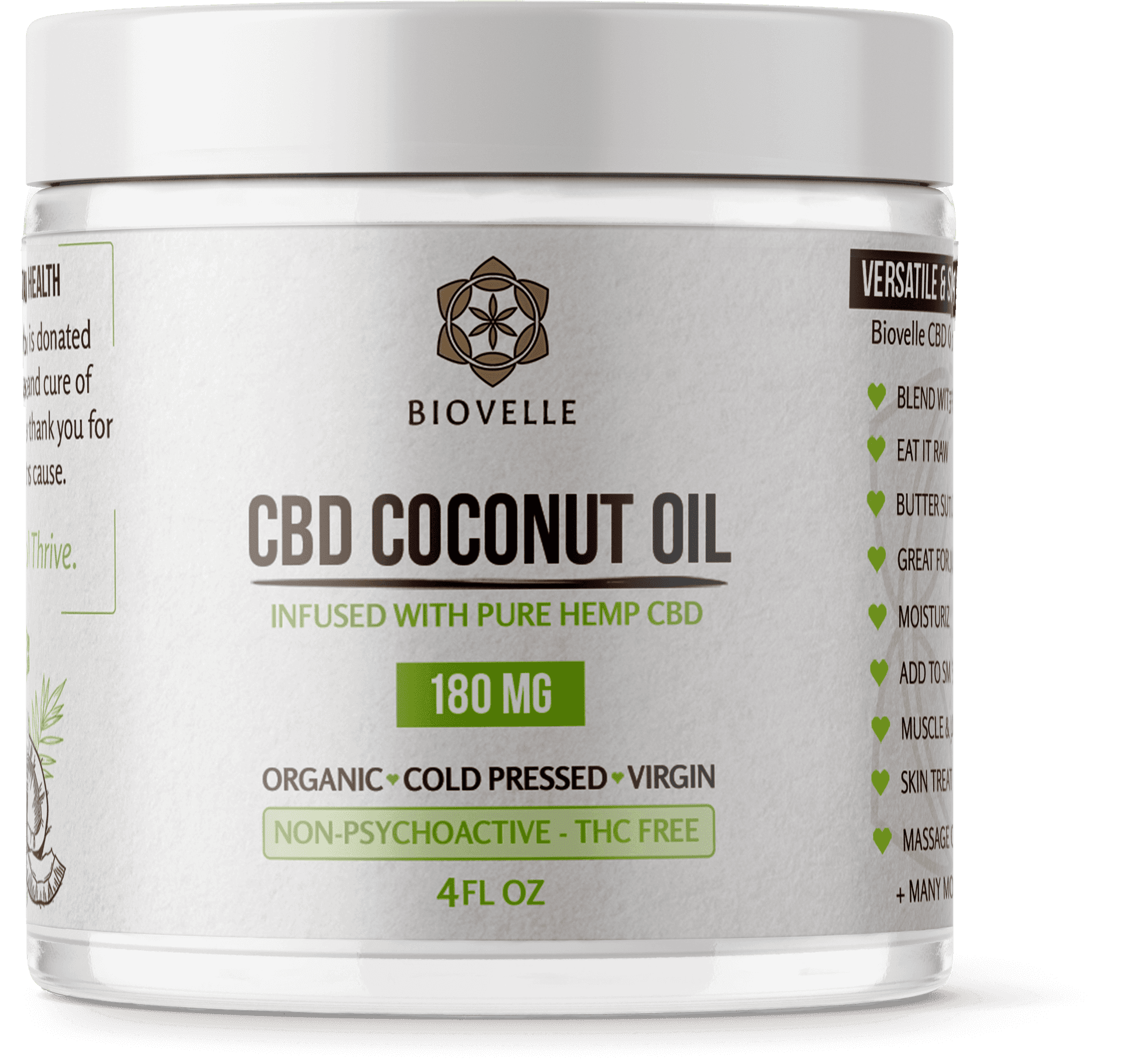 C B D Infused Coconut Oil Product PNG Image