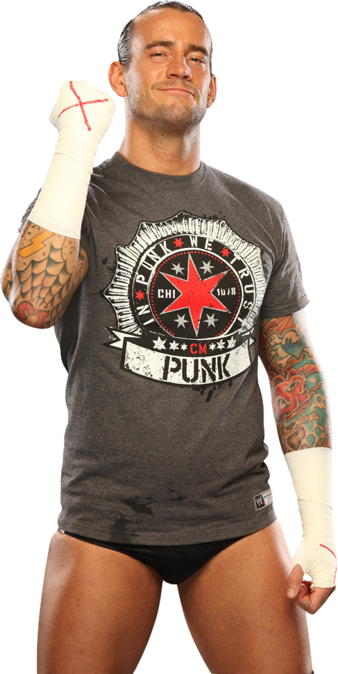 C M Punk Posewith Fist Raised PNG Image