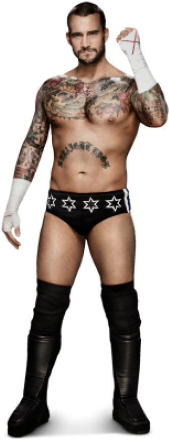 C M Punk Wrestler Pose PNG Image