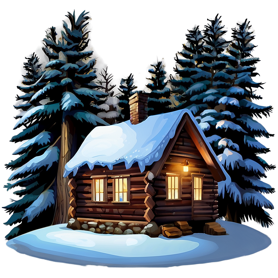 Cabin In Snowy Forest Png Bxy37 PNG Image