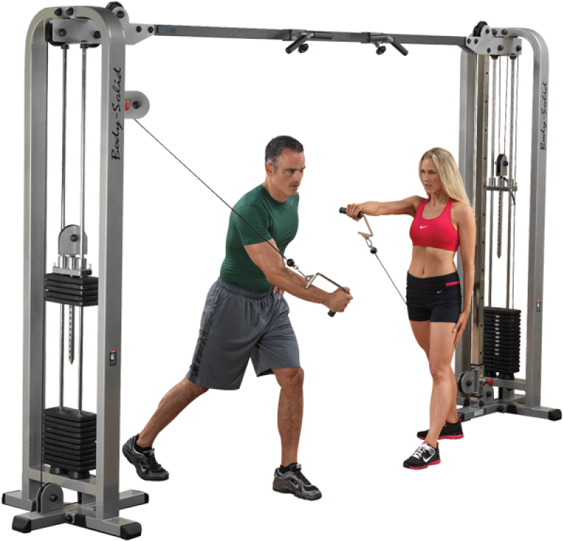 Cable Machine Workoutwith Instructor PNG Image