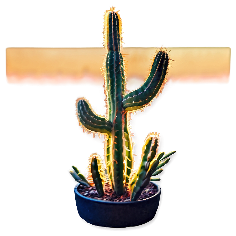 Cactus At Golden Hour Png Kou PNG Image