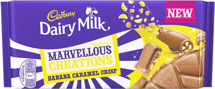 Cadbury Dairy Milk Marvellous Creations Banana Caramel Crisp PNG Image