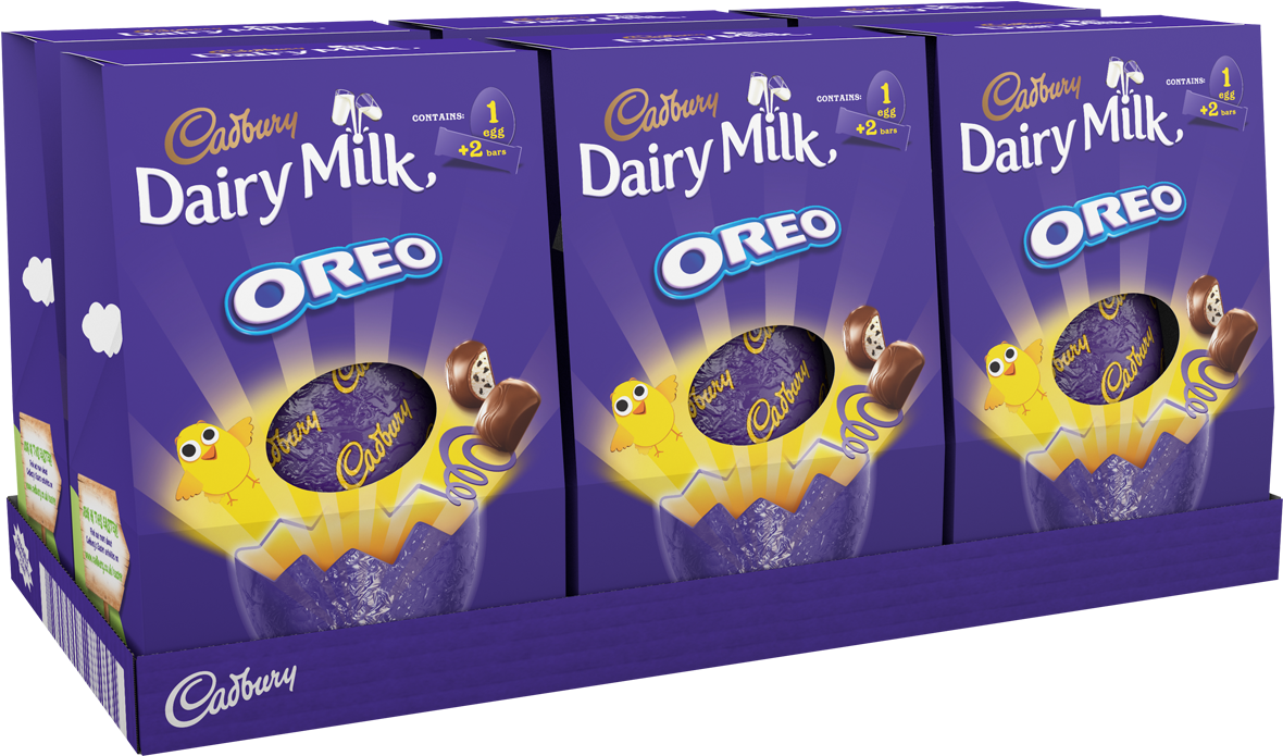 Cadbury Dairy Milk Oreo Egg Carton Packaging PNG Image