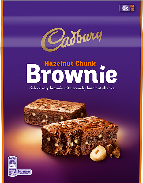 Cadbury Hazelnut Chunk Brownie Packaging PNG Image