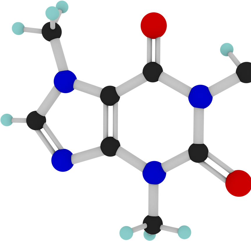 Caffeine Molecule Structure PNG Image