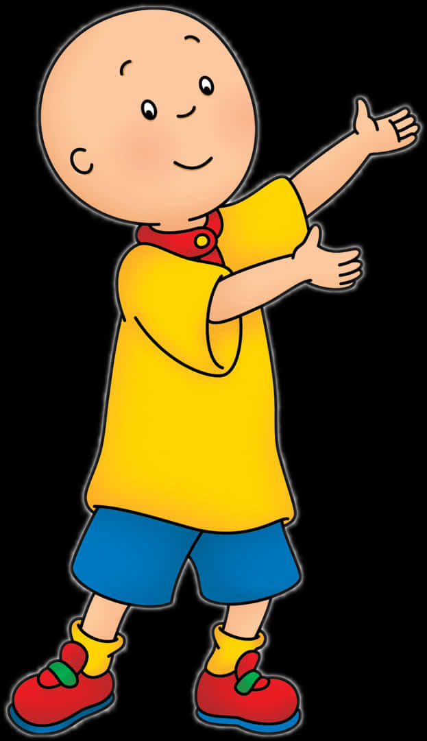 Caillou Cartoon Character Gesture PNG Image