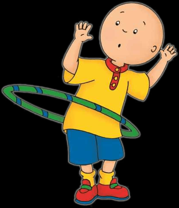 Caillou Playing With Hula Hoop PNG Image