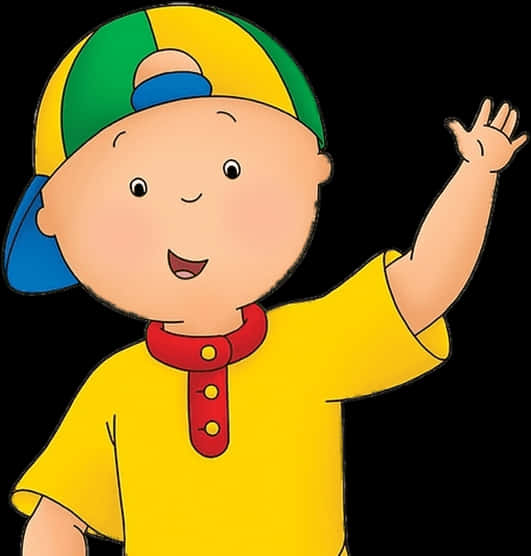 Caillou Waving Hello PNG Image