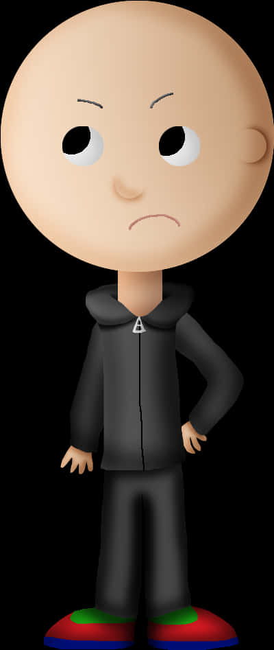 Caillou3 D Model Frowning PNG Image