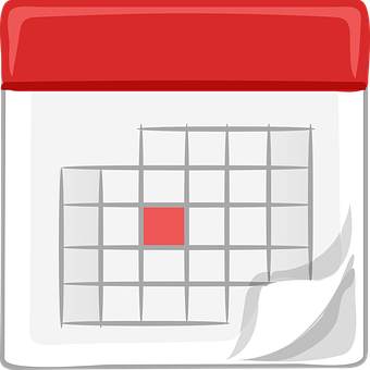 Calendar Iconwith Red Marked Date PNG Image