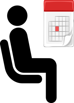 Calendar Iconwith Red Marker PNG Image