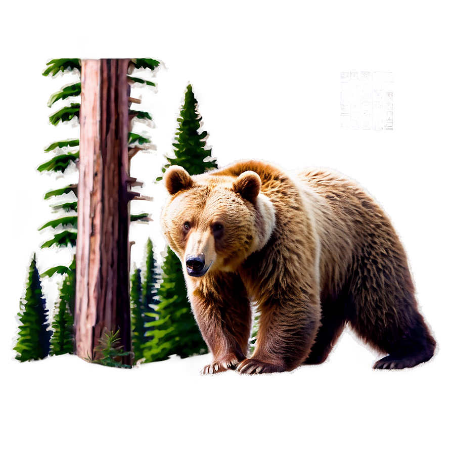 California Bear And Redwoods Png Asr22 PNG Image