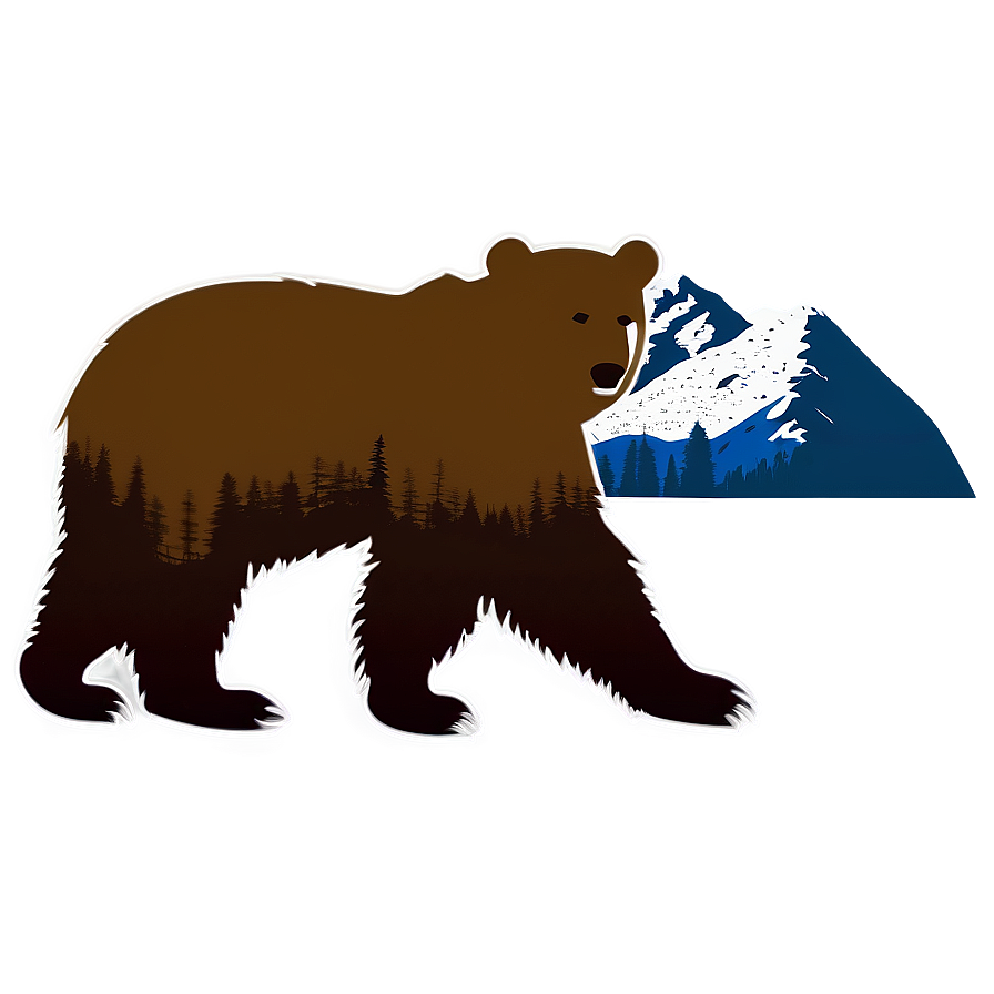 California Bear With Mountains Background Png Dbn99 PNG Image