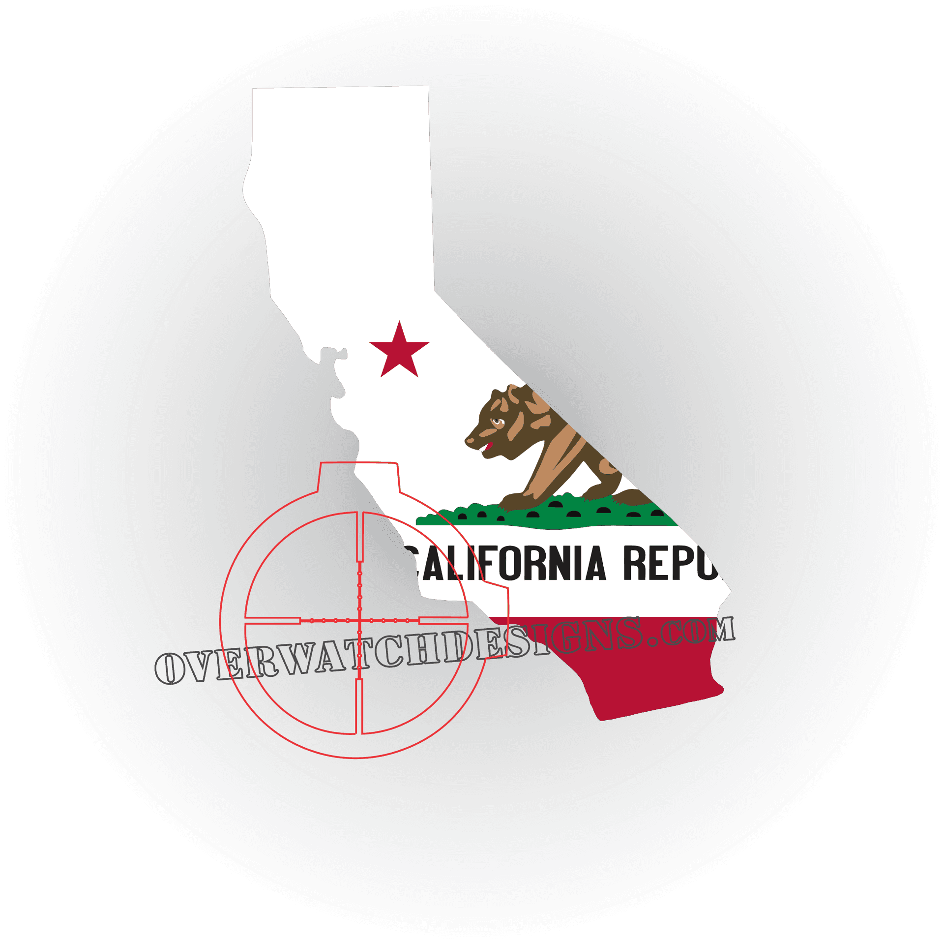 California State Outlinewith Flag Elements PNG Image