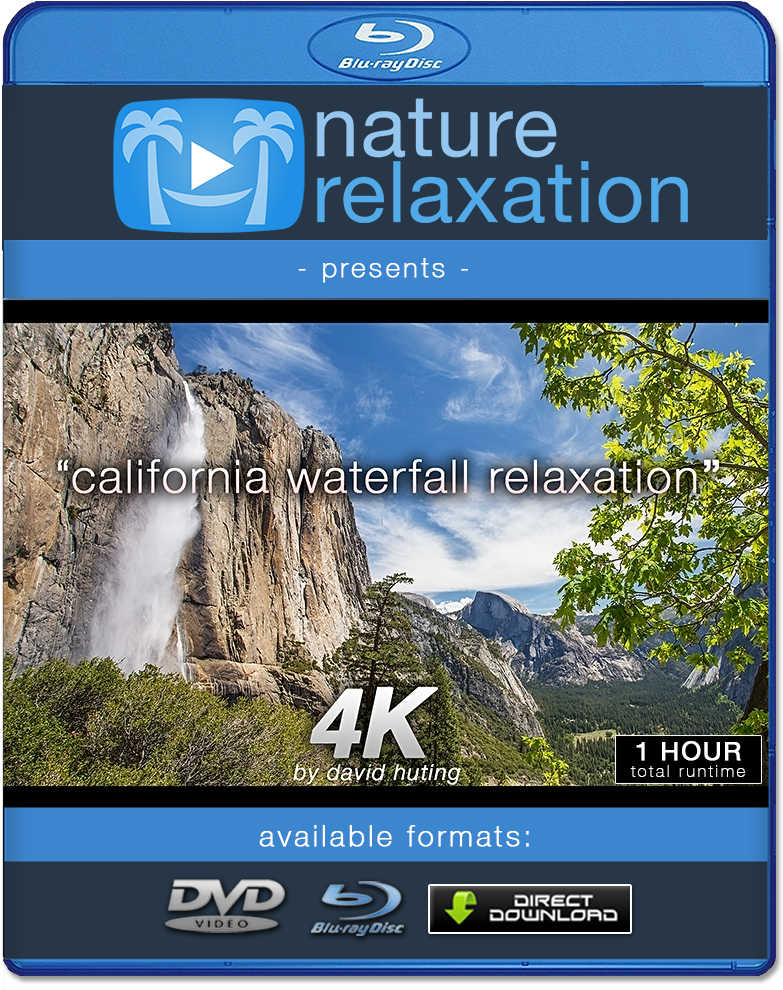 California Waterfall Relaxation Blu Ray Cover PNG Image