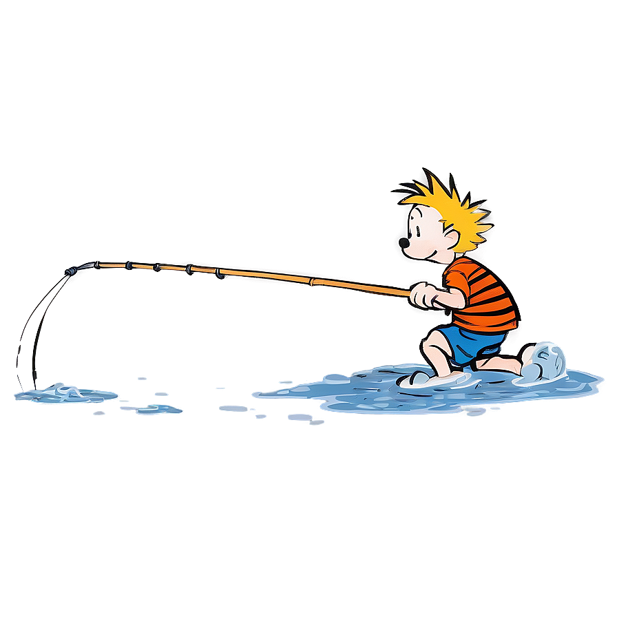 Calvin And Hobbes Fishing Png Orl52 PNG Image