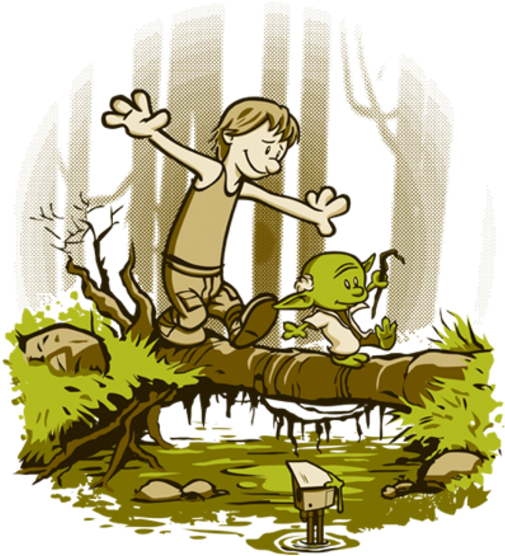 Calvinand Hobbes Imaginative Adventure PNG Image