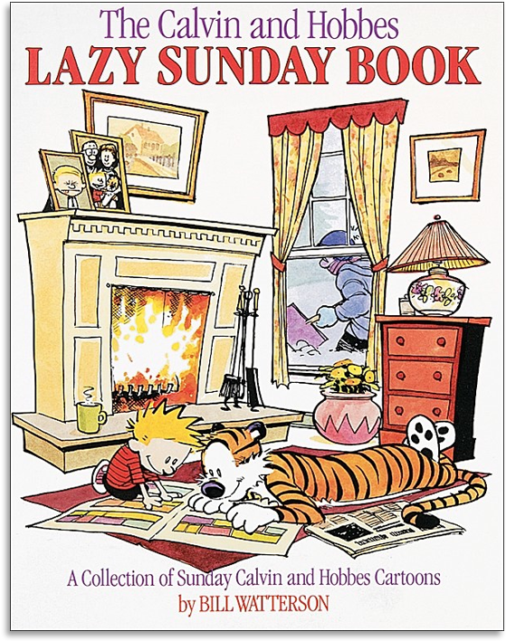 Calvinand Hobbes Lazy Sunday Book Cover PNG Image