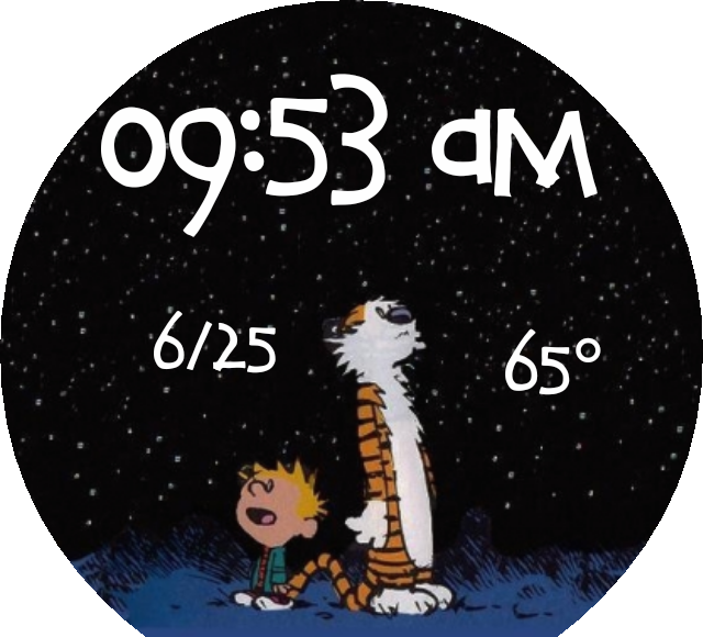 Calvinand Hobbes Stargazing PNG Image