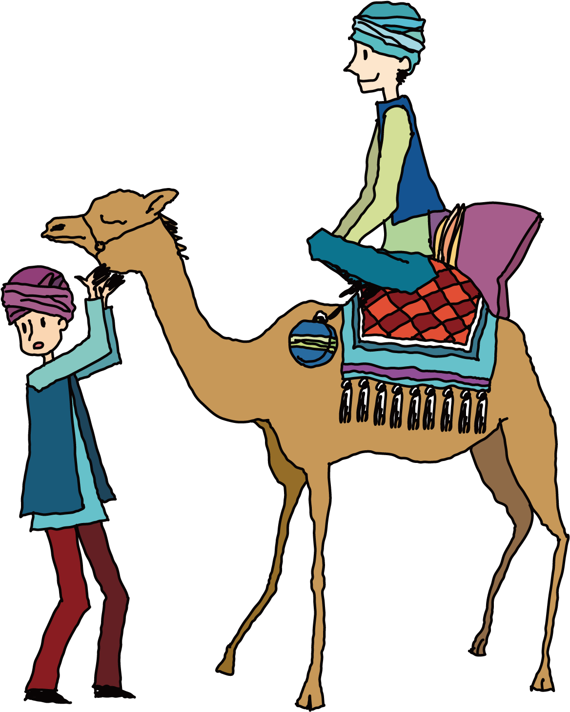 Camel Ride Illustration PNG Image