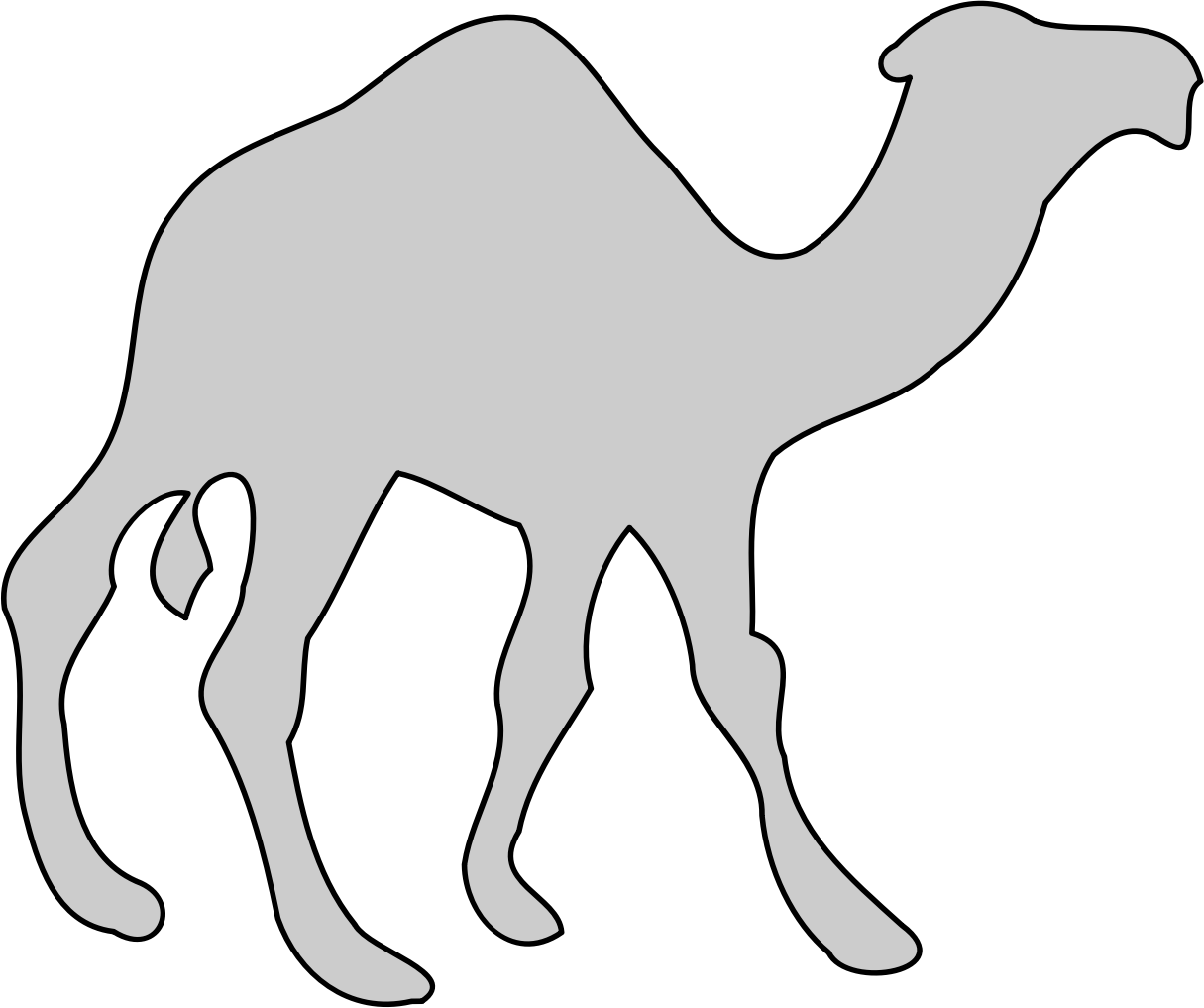 Camel Silhouette Graphic PNG Image