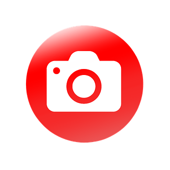 Camera App Icon Red Background PNG Image