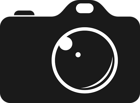 Camera Icon Simple Black PNG Image