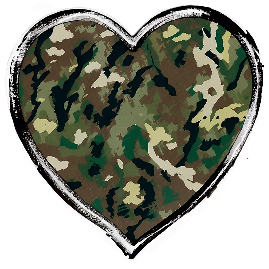 Camo Heart Graphic Png 05062024 PNG Image