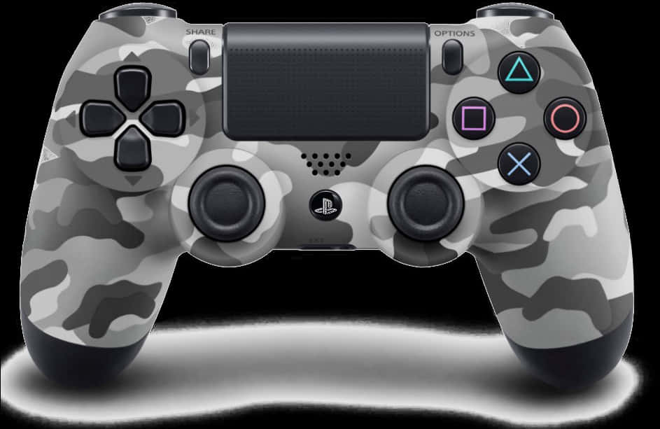 Camo Play Station Controller PNG Image