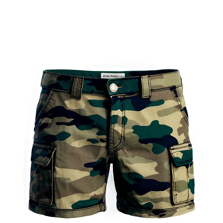 Camo Print Cargo Shorts Png Jfv PNG Image