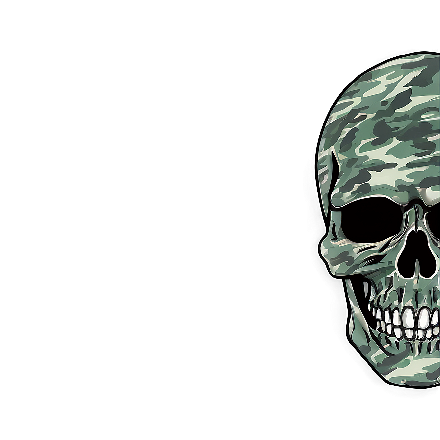 Camo Skull Graphic Png Qon PNG Image