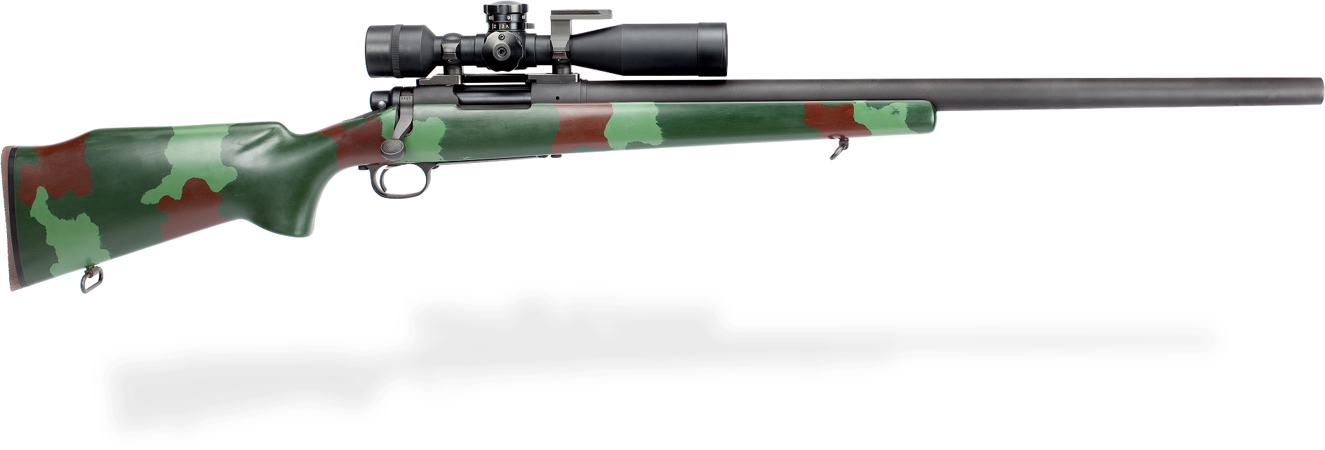 Camo Sniper Riflewith Scope PNG Image