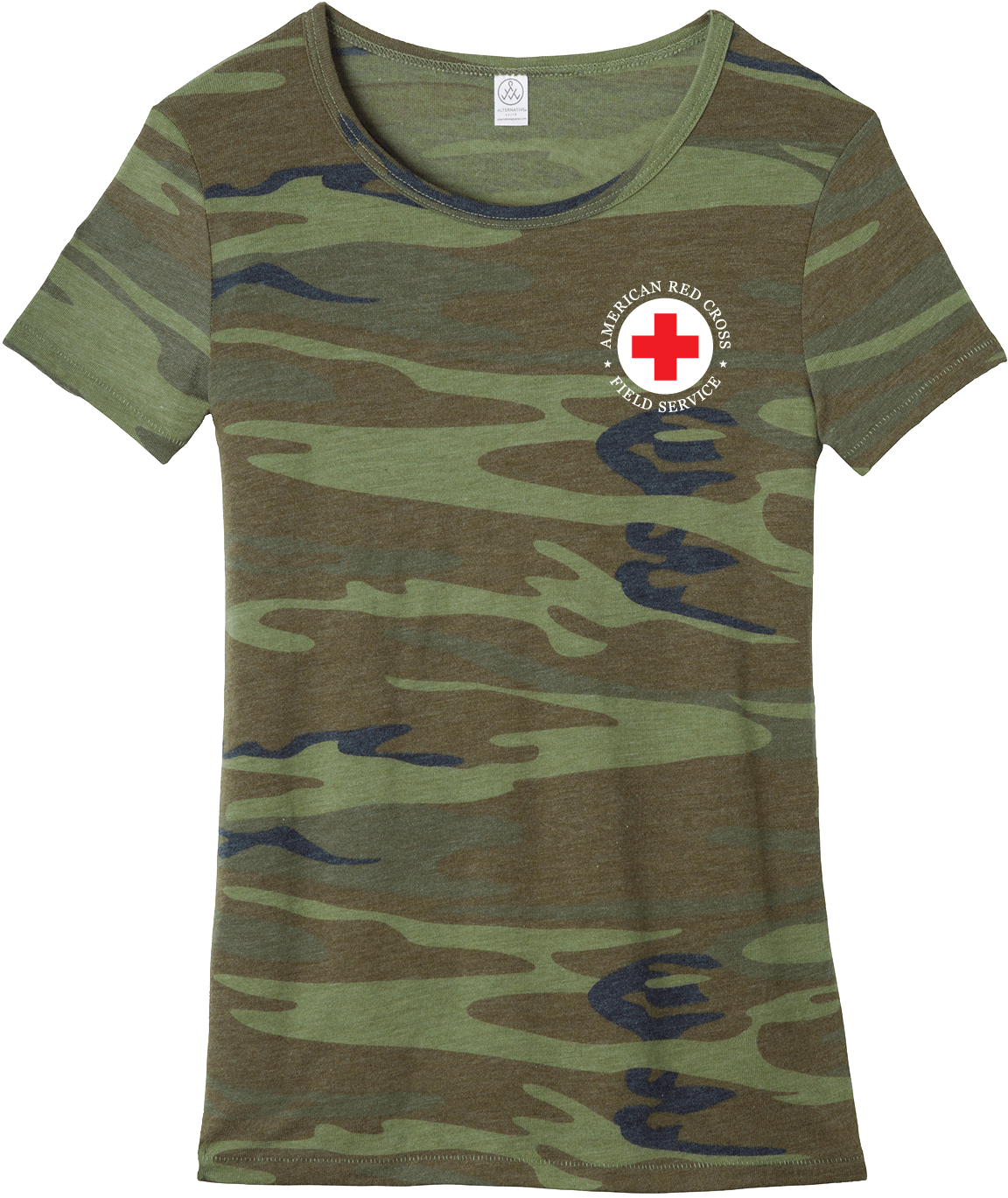 Camo Tshirt Red Cross Logo PNG Image