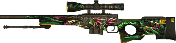 Camouflaged Sniper Rifle PNG Image