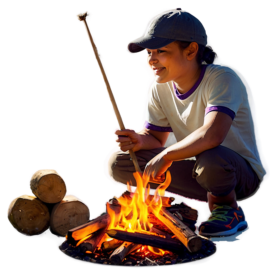 Campers Sitting Around Fire Png Xqx PNG Image