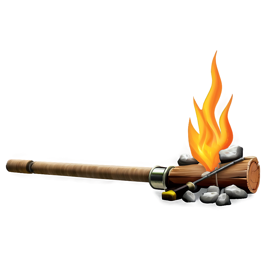 Campfire And Fishing Rod Png Qrq89 PNG Image