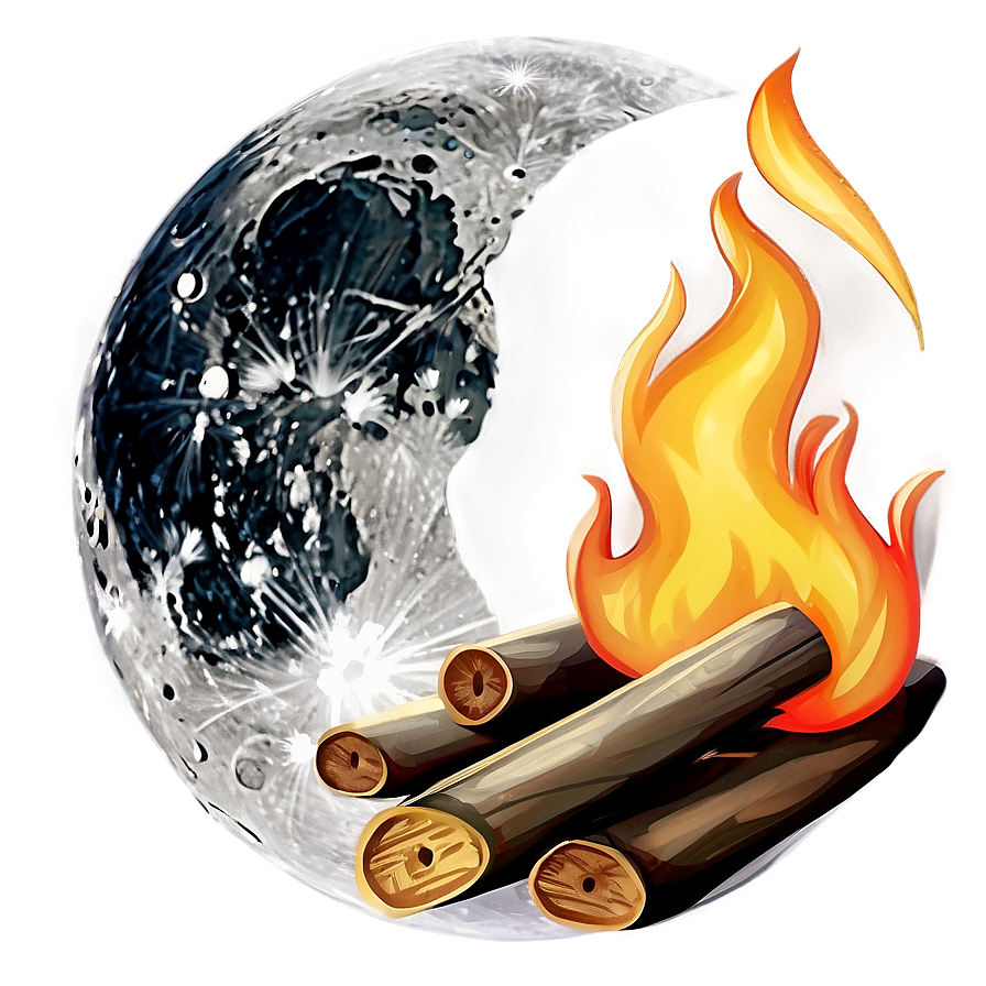 Campfire And Full Moon Png 89 PNG Image