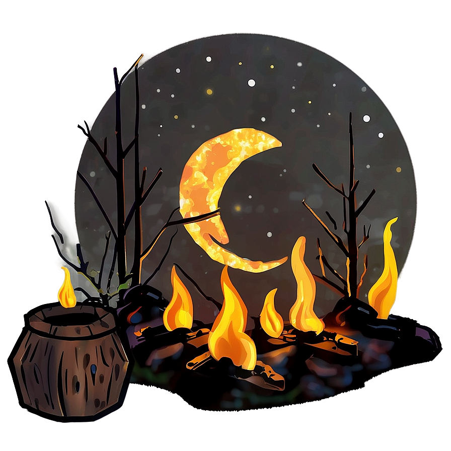 Campfire And Moon Png 05242024 PNG Image