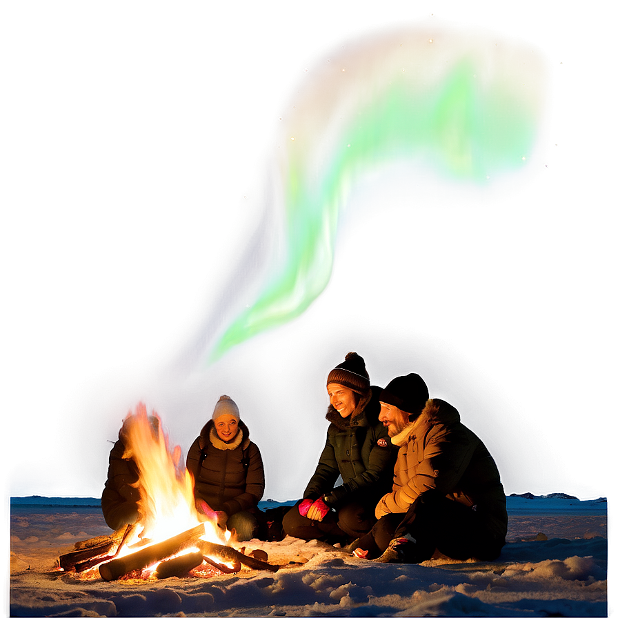 Campfire And Northern Lights Png Nvg PNG Image