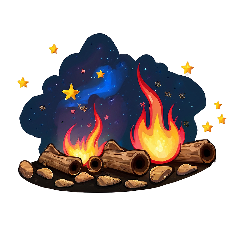 Campfire And Starry Sky Png Xdc PNG Image