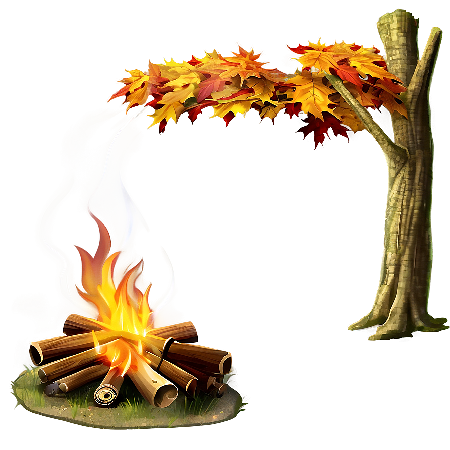 Campfire In Autumn Forest Png Kpt9 PNG Image