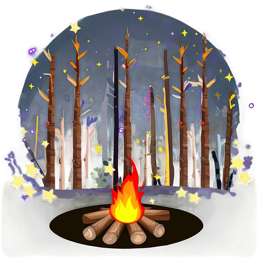 Campfire Under Stars Png Yqd PNG Image