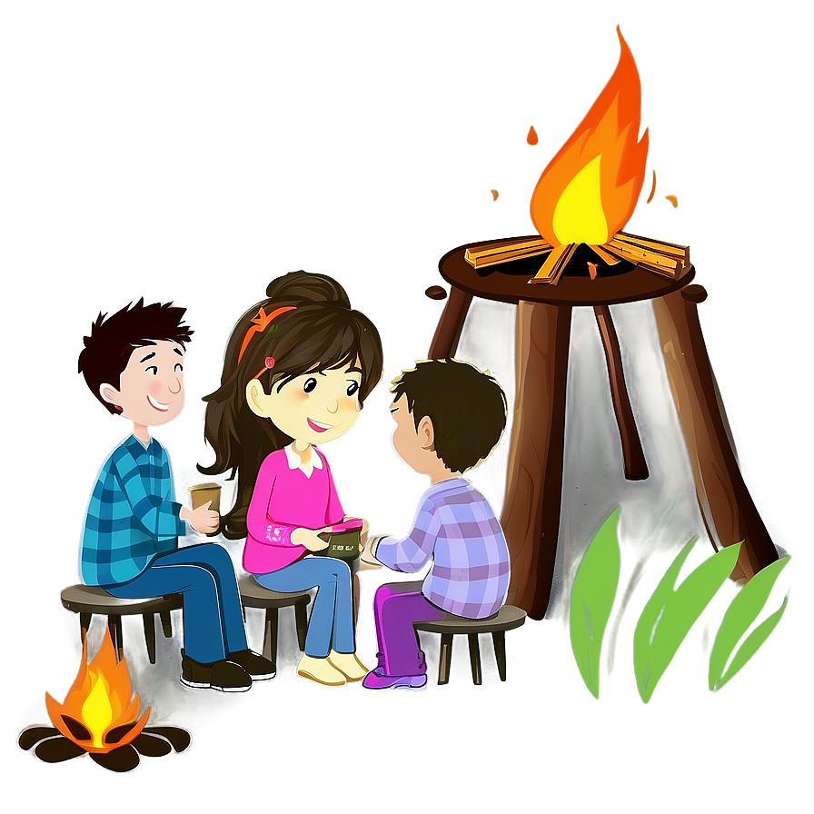 Campfire With Friends Png Woo PNG Image