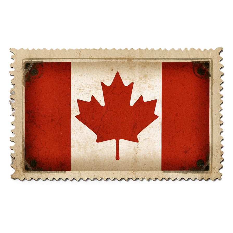 Canada Flag In Vintage Stamp Png 30 PNG Image