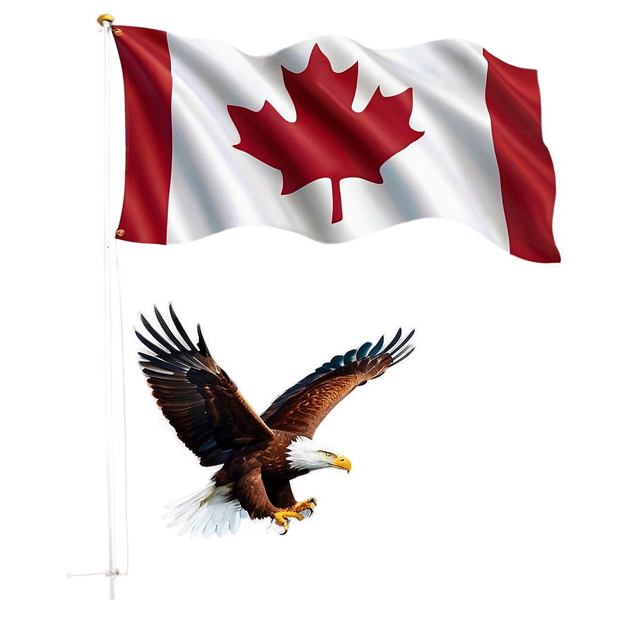 Canada Flag With Eagle Png Drv PNG Image